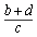 a fraction with numerator b plus d and denominator c